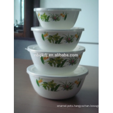 enamel storage bowl with PE lids of customizing